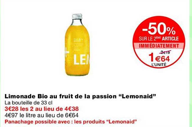 Limonade Bio au fruit de la passion “Lemonaid”