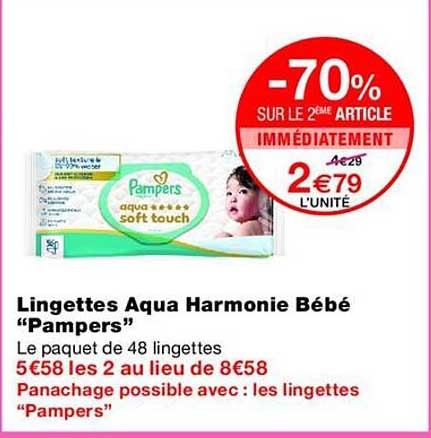 Lingettes Aqua Harmonie Bébé “Pampers”