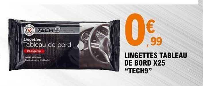 Lingettes tableau de bord x25 “Tech9”