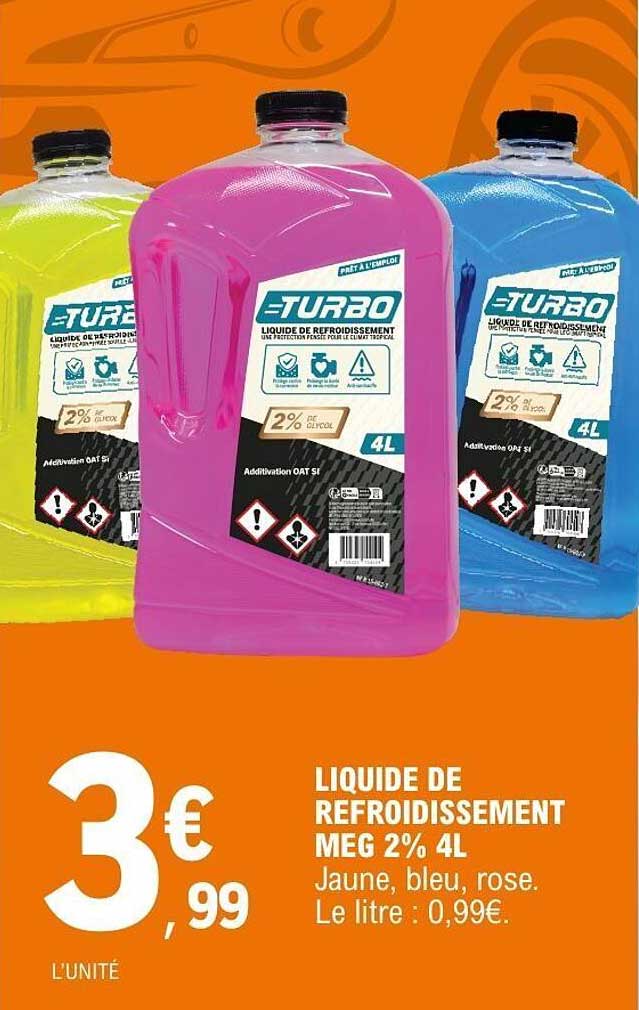 LIQUIDE DE REFROIDISSEMENT MEG 2% 4L