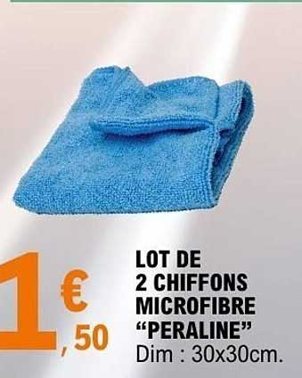LOT DE 2 CHIFFONS MICROFIBRE "PERALINE" Dim : 30x30cm.