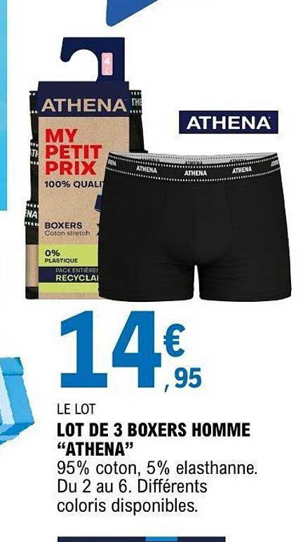 LOT DE 3 BOXERS HOMME “ATHENA”
