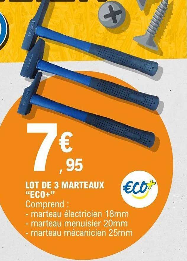 LOT DE 3 MARTEAUX "ECO+"