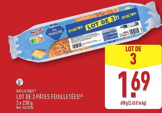 LOT DE 3 PÂTES FEUILLETÉES