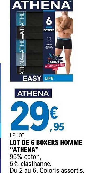 LOT DE 6 BOXERS HOMME “ATHENA”
