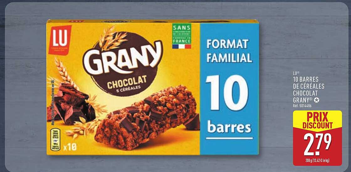 LU® 10 BARRES DE CÉRÉALES CHOCOLAT GRANY®