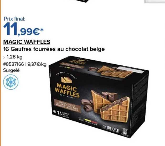 MAGIC WAFFLES 16 Gaufres fourrées au chocolat belge