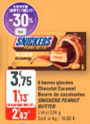 MARS GLACÉE Dessert Caramel Burre de cacahuètes SNICKERS PEANUT BUTTER