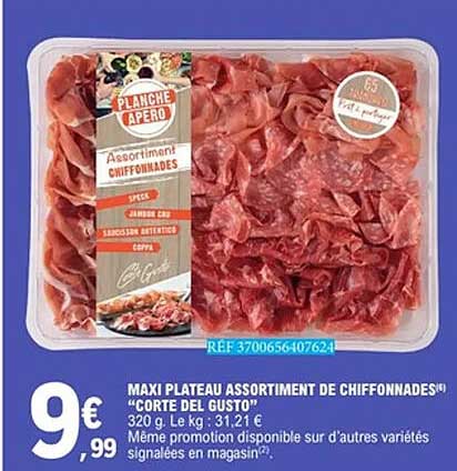 MAXI PLATEAU ASSORTIMENT DE CHIFFONADES "CORTE DEL GUSTO"