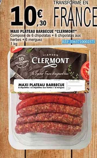 MAXI PLATEAU BARBECUE “CLERMONT”
