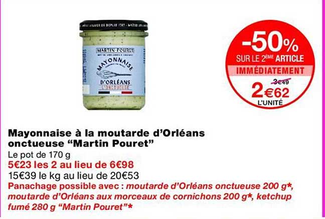 Mayonnaise à la moutarde d’Orléans onctueuse “Martin Pouret”