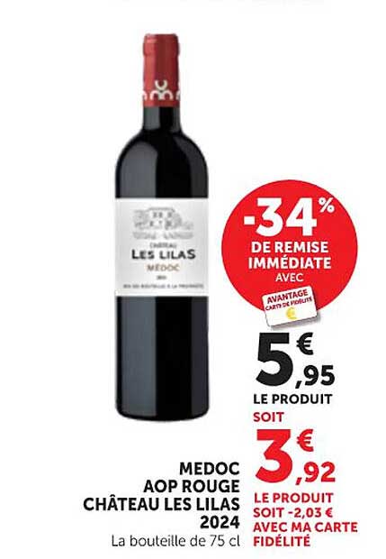 MEDOC AOP ROUGE CHÂTEAU LES LILAS 2024