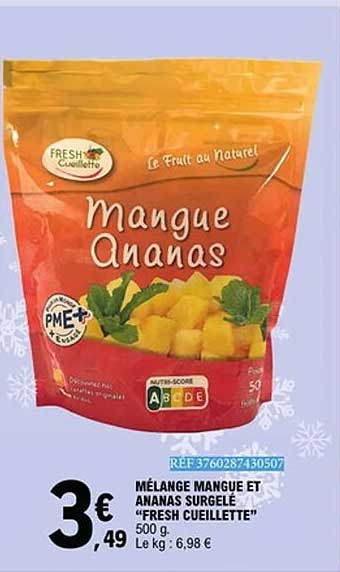 MELANGE MANGUE ET ANANAS SURGELÉ "FRESH CUEILLETTE" 500 g
