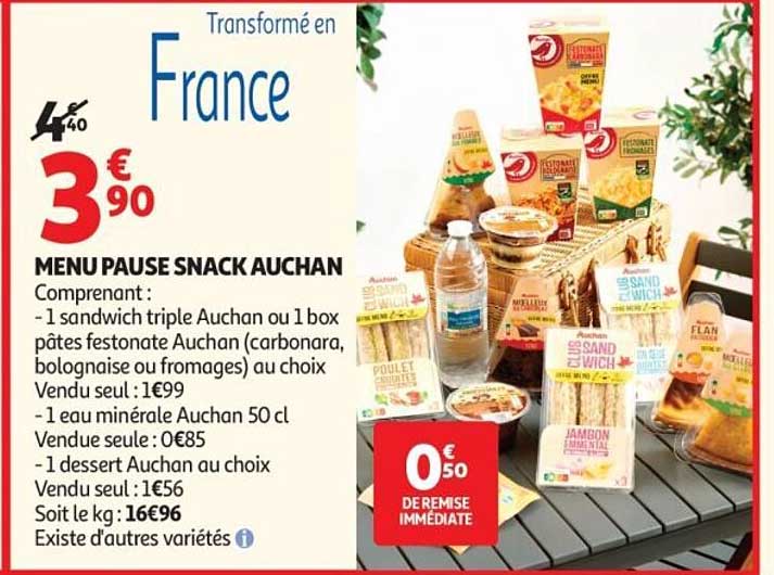 MENU PAUSE SNACK AUCHAN