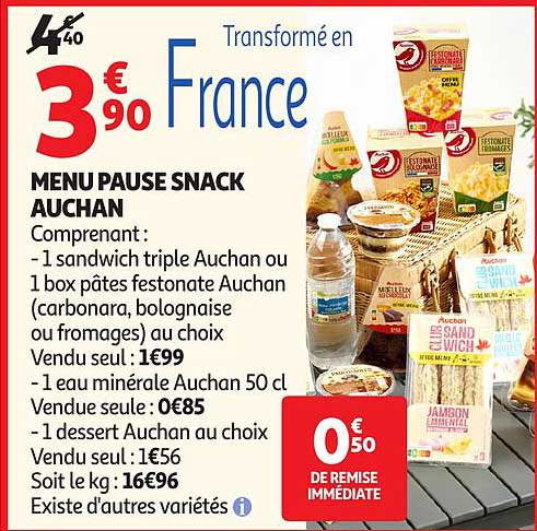 MENU PAUSE SNACK AUCHAN