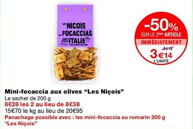 Mini-focaccia aux olives “Les Niçois”