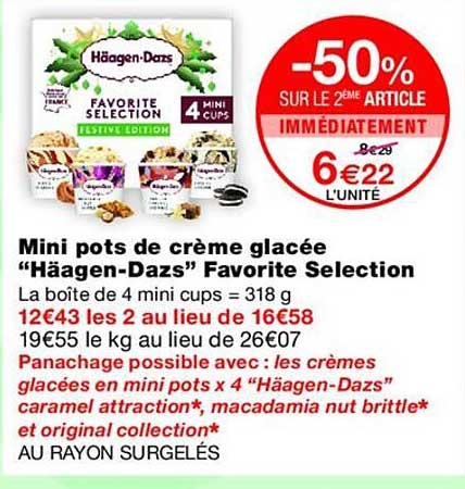 Mini pots de crème glacée “Häagen-Dazs” Favorite Selection