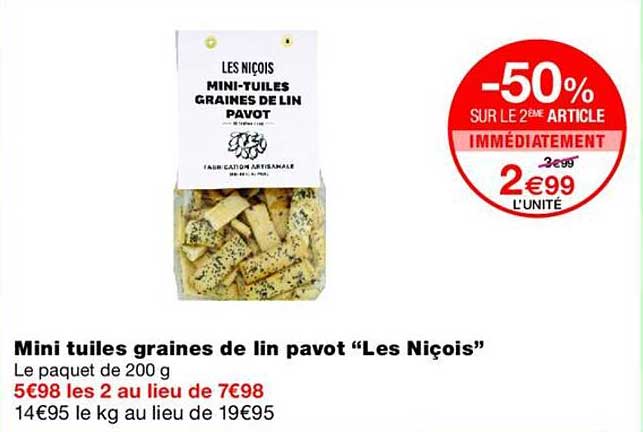 Mini tuiles graines de lin pavot “Les Niçois”