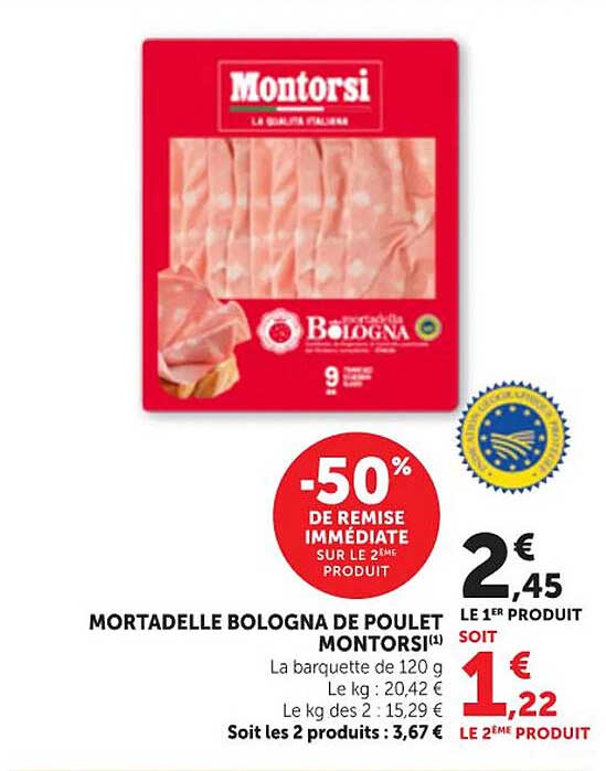 MORTADELLE BOLOGNA DE POULET MONTORSI