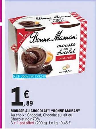 MOUSSE AU CHOCOLAT «BONNE MAMAN»