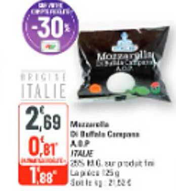 Mozzarella Di Bufala Campana AOP ITALIE