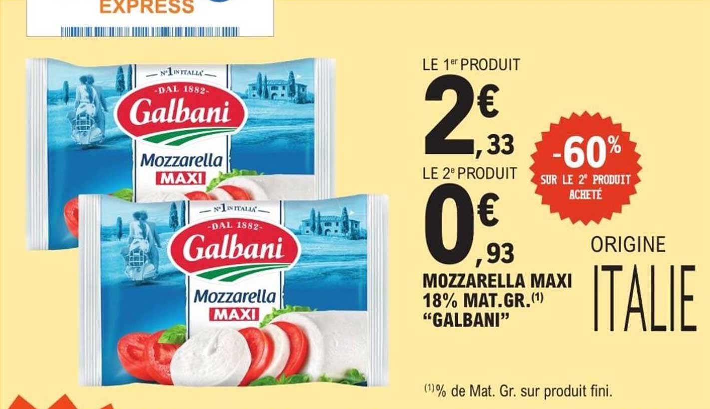MOZZARELLA MAXI 18% MAT.GR. “GALBANI”