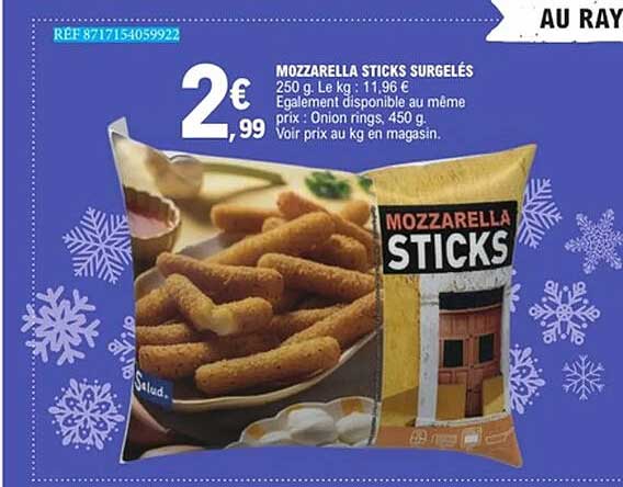 MOZZARELLA STICKS SURGELÉS
