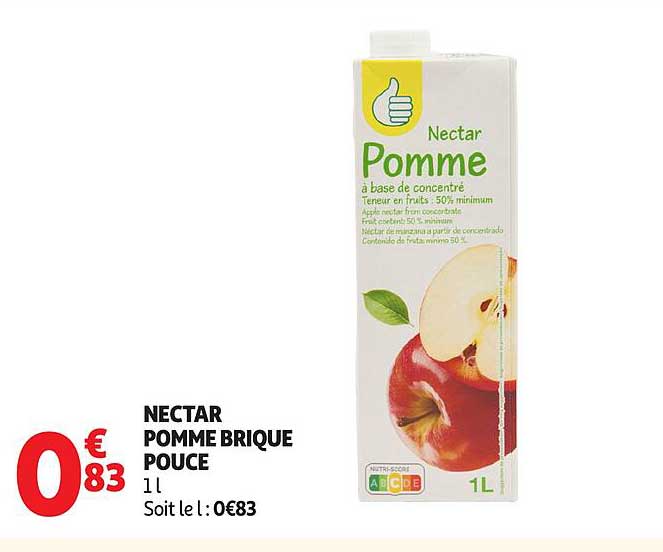 NECTAR POMME BRIQUE POUCE