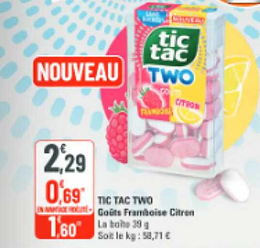 NOUVEAU Tic Tac Two Goûts Framboise Citron