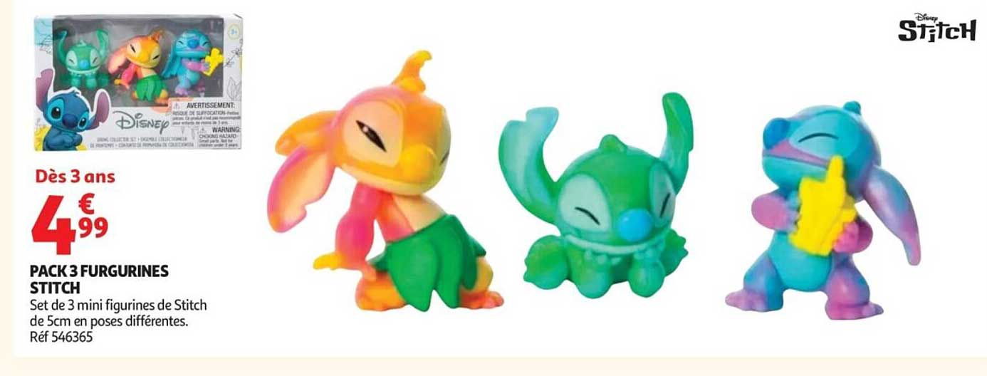 PACK 3 FURGURINES STITCH