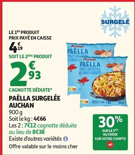 PAËLLA SURGELÉE AUCHAN