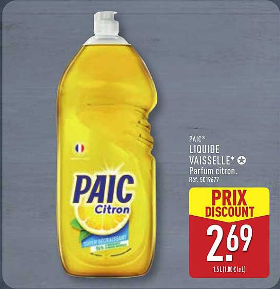 PAIC LIQUIDE VAISSELLE* Parfum citron.
