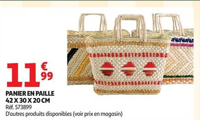 PANIER EN PAILLE 42 X 30 X 20 CM