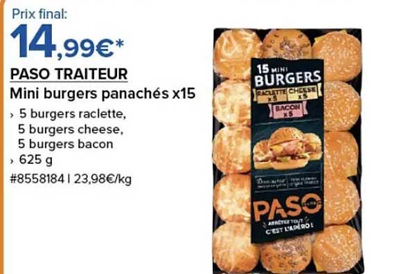PASO TRAITEUR Mini burgers panachés x15