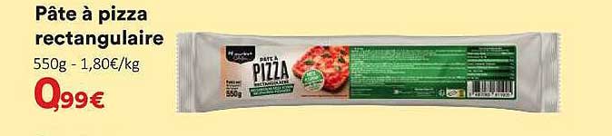 Pâte à pizza rectangulaire