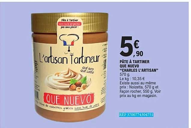 PÂTE À TARTINER QUE NUEVO "CHARLES L'ARTISAN"