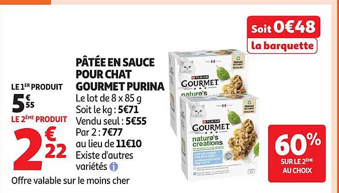 PÂTÉE EN SAUCE POUR CHAT GOURMET PURINA