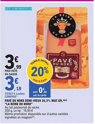 PAVÉ DU NORD DEMI-VIEUX 26,5% MAT.GR. “LA REINE DU NORD”