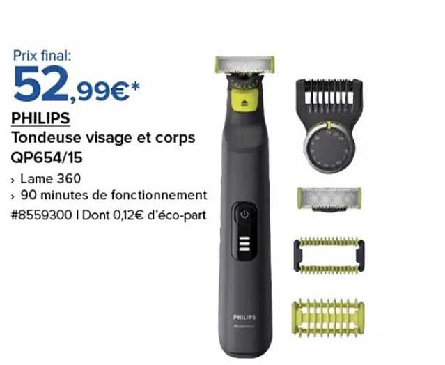 PHILIPS Tondeuse visage et corps QP654/15
