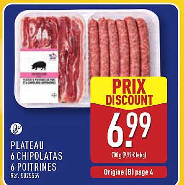 PLATEAU 6 CHIPOLATAS 6 POITRINES