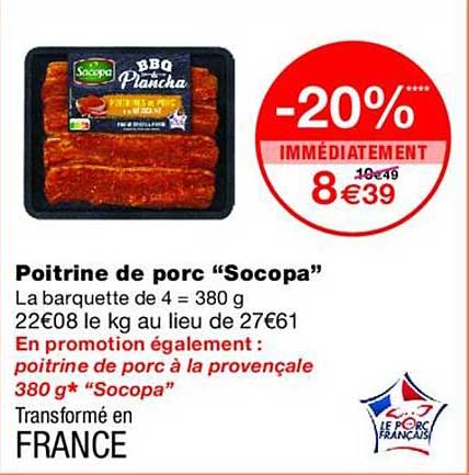 Poitrine de porc “Socopa”