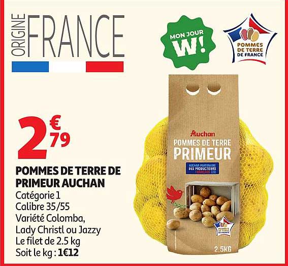 POMMES DE TERRE DE PRIMEUR AUCHAN