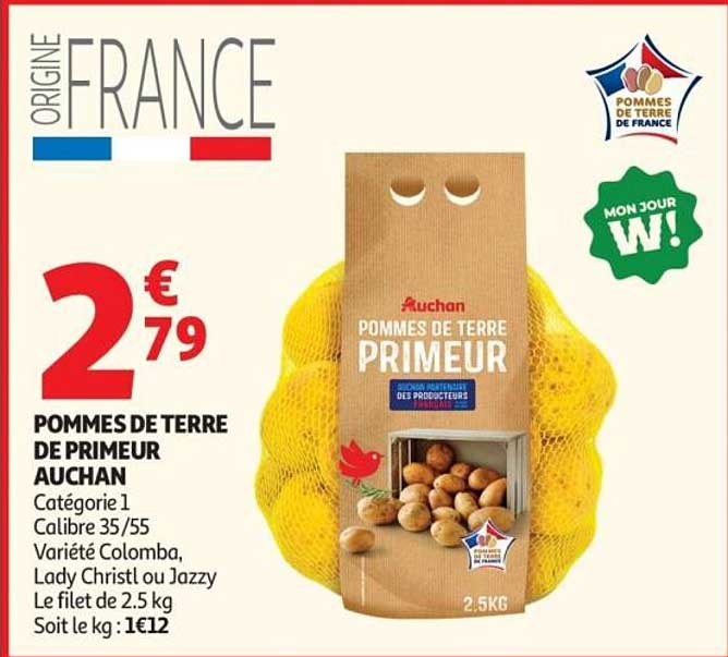 POMMES DE TERRE DE PRIMEUR AUCHAN