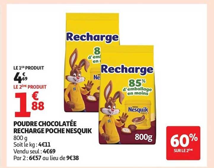 POUDRE CHOCOLATÉE RECHARGE POCHE NESQUIK