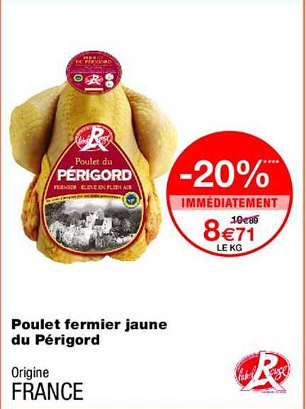Poulet fermier jaune du Périgord