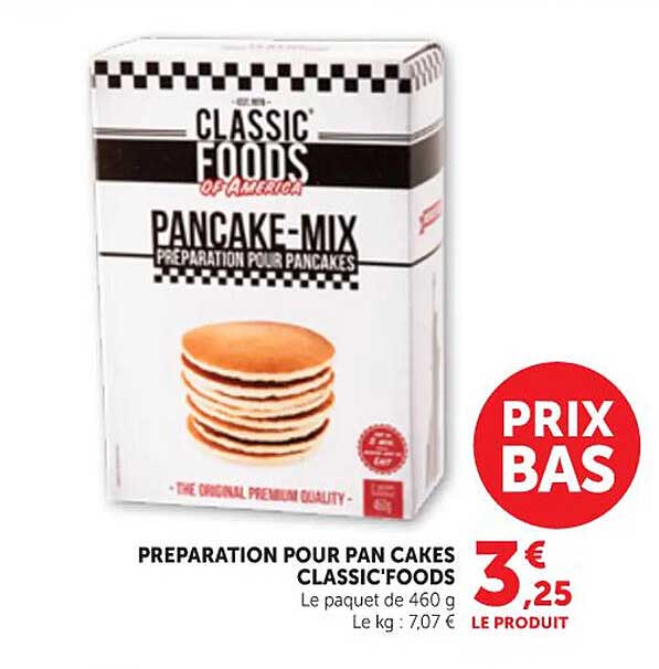 PREPARATION POUR PAN CAKES CLASSIC'FOODS
