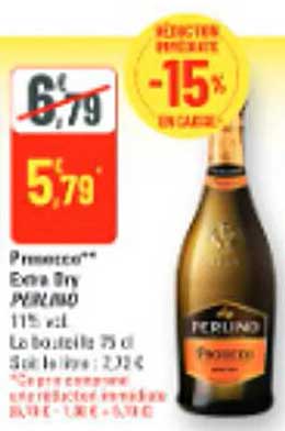 PRIMETTI Eaux Dry PERLINO 11% vol La bouteille 75 cl soit le litre : 2,39€