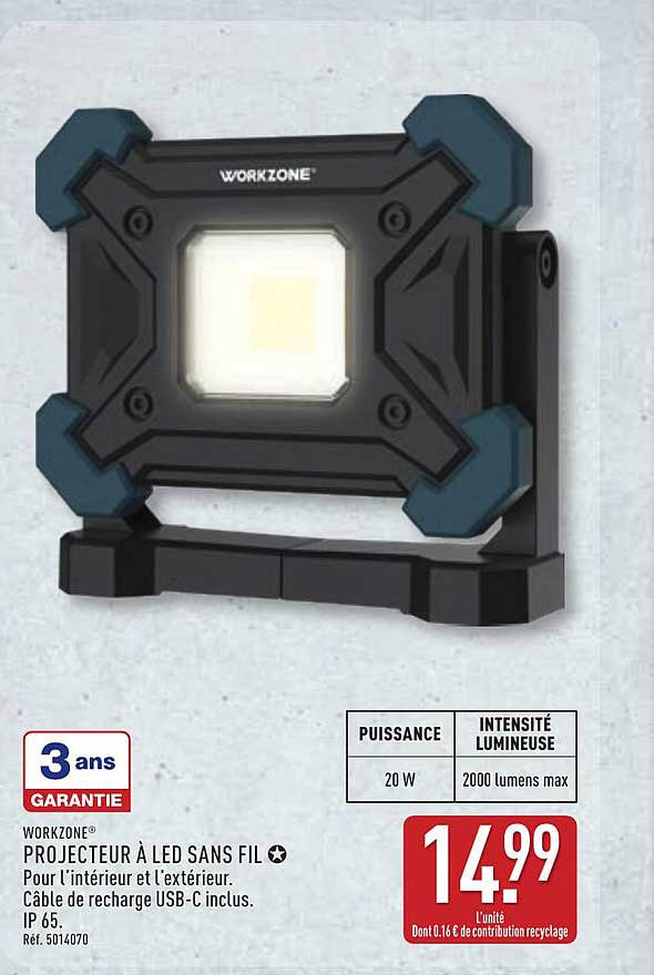 PROJECTEUR À LED SANS FIL