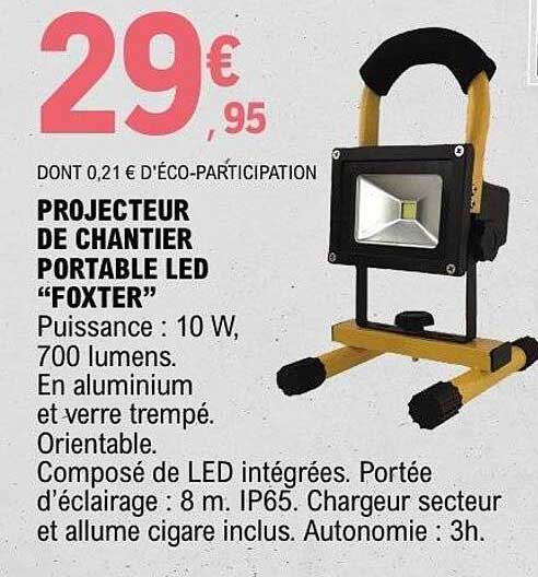 PROJECTEUR DE CHANTIER PORTABLE LED “FOXTER”