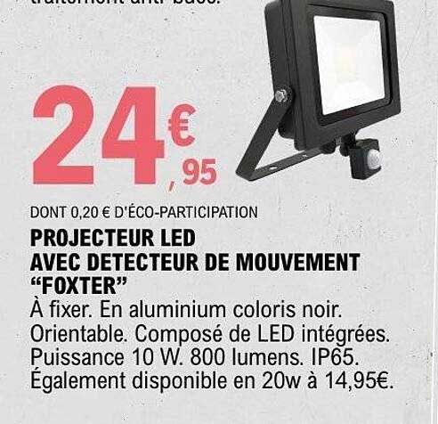PROJECTEUR LED AVEC DETECTEUR DE MOUVEMENT “FOXTER”